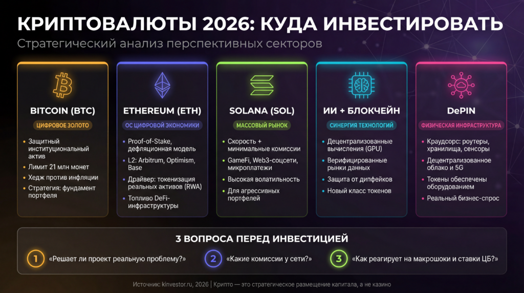 В какие криптовалюты инвестировать в 2026 году В какие криптовалюты инвестировать в 2026 году
